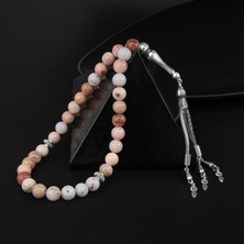 Osmanlı Doğal Taş Opal Pembe Doğal Taş Tesbih 33LÜK - 8mm