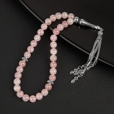 Osmanlı Doğal Taş Pembe Kuvars (Gül Kuvars) Doğal Taş Tesbih 33LÜK - 8mm
