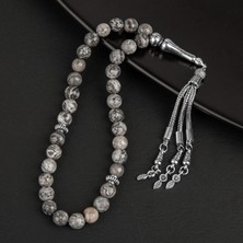 Osmanlı Doğal Taş Gri Jasper Doğal Taş Tesbih 33LÜK - 8mm