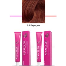 Nevacolor 2 Li Set Premium 7.7 Kapuçino - Kalıcı Krem Saç Boyası 2 x 50 G Tüp