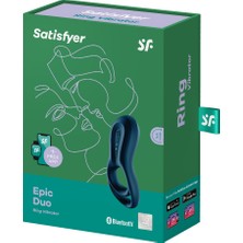 Satisfyer Epic Duo Connect App Kontrollü Güçlü Titreşimli Ayarlanabilir Penis Halkası