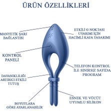 Satisfyer Bullseye Connect Blue App Kontrollü Ayarlanabilir Titreşimli Penis Halkası