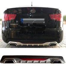 STS Oto Aksesuar Kia Cerato Difüzör Arka Tampon Eki 2 Egzoz Çıkışlı Gri Reflektörlü