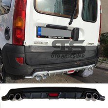 STS Oto Aksesuar Renault Kangoo Difüzör Arka Tampon Eki 4 Egzoz Çıkışlı Siyah Tip