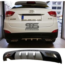 STS Oto Aksesuar Hyundai IX35 Difüzör Arka Tampon Eki 2 Egzoz Çıkışlı Gri