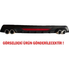 STS Oto Aksesuar Hyundai I20 Difüzör Arka Tampon Eki 4 Egzoz Çıkışlı Siyah Reflektörlü