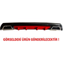 STS Oto Aksesuar Hyundai Accent Admire Difüzör Arka Tampon Eki 2 Egzoz Çıkışlı Kırmızı Lüx Tip