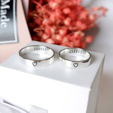 Nida Jewelry 925 Ayar Gümüş Çift Kalp Tarih Yüzük