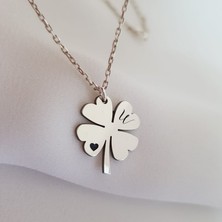 Nida Jewelry 925 Ayar Gümüş Yonca Harf Kolye