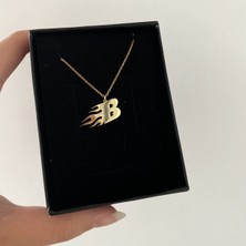 Nida Jewelry 925 Ayar Gümüş Alev Harf Kolye