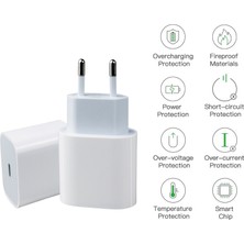 HANPORIUM Apple iPhone 15 Serisi - Apple Watch 9 - Apple Watch Ultra - iPhone 14 Serisi - iPhone 13 Serisi - iPhone 12 Serisi - iPhone 11 Serisi Uyumlu 20W Usb-C Girişli Hızlı Şarj Adaptörü