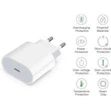 HANPORIUM Apple iPhone 15 Serisi - Apple Watch 9 - Apple Watch Ultra - iPhone 14 Serisi - iPhone 13 Serisi - iPhone 12 Serisi - iPhone 11 Serisi Uyumlu 20W Usb-C Girişli Hızlı Şarj Adaptörü