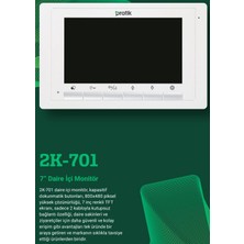 PRATİKKART Pratik Plus 7" Daire Içi Görüntülü Monitör 2K-701