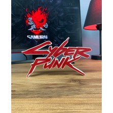 Cyberpunk Kırmızı Logo Figür - Çarpıcı Aksesuar