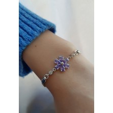 Lieza Kadın 925 Ayar Gümüş Çiçekli Bileklik