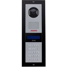 AUDIO 003003 2 x 16 LCD Ekranlı Zil Paneli Bus Plus (Mekanik Butonlu – Kart Okuyuculu) Siyah