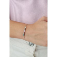 Lieza Kadın 925 Ayar Gümüş Renkli Taşlı Bileklik