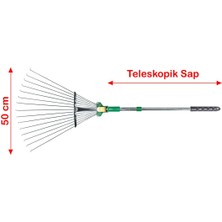 Eltu R4C02 Tırmık Metal Teleskopik Saplı Çim Tırmığı