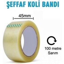 Evrenplast 6 Adet Kuvvetli Tutkal Yapışkanlı Üstün Kalitede 45MM x 100 Metre Net Sarım Akrilik Koli Bant