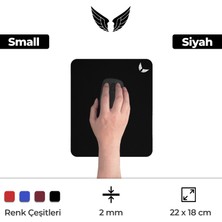 GoLite Siyah Mouse Pad 22x18 Cm Small - Küçük Boy Ofis Tipi Mousepad Klavye Fare Altlığı MP02