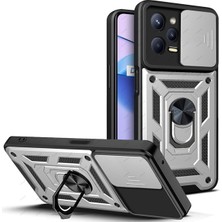 MTK Moveteck Xiaomi Poco X5 Pro 5g Uyumlu Kılıf Kamera Lens Korumalı Sürgülü Yüzüklü Standlı Zırh Tank Tam Koruyucu Kapak