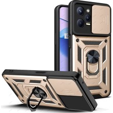 MTK Moveteck Xiaomi Poco X5 Pro 5g Uyumlu Kılıf Kamera Lens Korumalı Sürgülü Yüzüklü Standlı Zırh Tank Tam Koruyucu Kapak