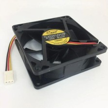 Keepro 8 cm 12 Volt Fan 12 Volt 8 cm 3 Pinli 20 cm Kablo Uzunluğu 80X80X25MM Fan