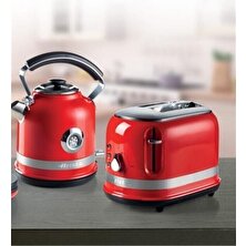 Ariete Moderna Kırmızı 1,7 Litre Kettle ve Ariete Moderna Ekmek Kızartma Makinesi