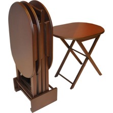 Bengi Ticaret Zigon Sehpa Oval Çanta Model Kayın Torna Iskelet Parlak Ceviz Natüre Boya El Yapım