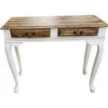 Bengi Ticaret Dresuar 2çekmece Model Kayın Parlak Beyaz  Aslan Ayak Ladin Kaplama Ceviz Natüre Tabla​ El Yapım