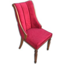 Sandalye ST SAFİR Papel Kapitone Kayın İnce RETRO Model Ort Babyfac kırmızı kumaş