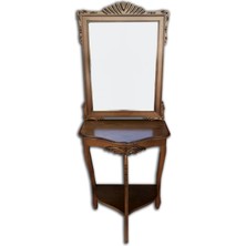 Bengi Ticaret Dresuar Lükens Aslan Telefonluk Model Kayın Iskelet Parlak Ceviz Çekmece Yarım Daire Tabla El Yapım