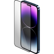 Case 4U Apple iPhone 14 Pro Max  5d Glass Ekran Koruyucu -Zore Rika Premium 9H Temperli Cam Ekran Koruyucu Siyah