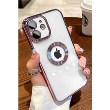 Case 4U iPhone 11 Kılıf Kamera Lens Korumalı Şeffaf Renkli Logo Gösteren Parlak Omega Kapak Rose Gold