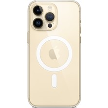 Case 4U Apple iPhone 14 Pro Max Kılıf Magsafe Wireless Kablosuz Şarj Destekli Şeffaf Darbe Emici Embos Kapak