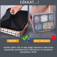 Vagonlife Taşınabilir Beş Bölmeli 304 Paslanmaz Çelik Çocuk Öğrenci , Ofis Için Yemek Kutusu Sefer Tası 1600ML