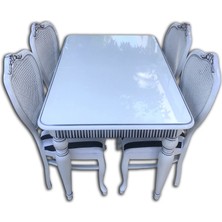 Masa ST FİTİL Takım Model Açılır Tabla HASIRLI oyma Sandalye Aslan Ayak El Yapım