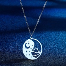 Nida Jewelry 925 Ayar Gümüş Güneş Ay Yin Yang Kolye