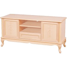 Bengi Ticaret Tv Sehpası Klasik Model Pencere Ahşap Kayın Avangart Aslan Ayak Ham Renk 140  cm El Yapımı