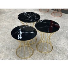 Bengi Ticaret Brc Kum Saati Zigon Siyah Mermer Desen Metal Transmisyon Çelik Gold Kaplama Renk El Yapımı