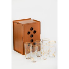 Anadolia Balık Motifli Cam Rakı Bardağı 6'lı Set