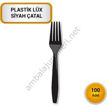 Gizpak Plastik Lüx Siyah Çatal 100 Adet 100 Adet