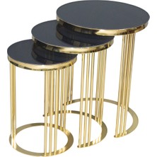 Bengi Ticaret Brc C Zigon Model Düz Siyah Temper Cam Metal Transmisyon Çelik Gold Kaplama El Yapımı