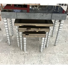 Bengi Ticaret Dresuar-Zigon Elma Model Parlak Gri Lake Ahşap Kayın Torna  Ayak Ayna Kaplama Kutuda Sevk El Yapım