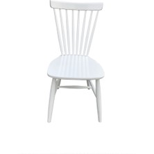 Sandalye ST Midilli Model Kayın Retro Ayak Kafes sırt Parlak Beyaz Lake El yapım