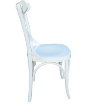 Sandalye ST Çapraz model Kayın RETRO Ayak Babyface kumaş Parlak Beyaz  El Yapım