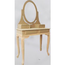 Bengi Ticaret Dresuar Avangart Aslan Model  Ahşap Kayın Lükens Aslan Ayak Ham Oval Ayna Kutuda Sevk 4çekmece