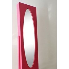 Bengi Ticaret Ayna Takı Dolabı Boy Ahşap Kayın-Mdf Iskelet Parlak Koyu Pembe Natüre Klasik Kutuda Sevk El Yapım