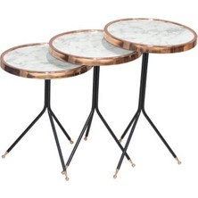 Bengi Ticaret Brc Olimpik Zigon Siyah Mermer Desen Metal Transmisyon Çelik Rose Renk Kaplama El Yapımı