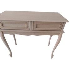 Bengi Ticaret Dresuar Çift Çekmece Rustik Lükens Aslan Ayak Ahşap Kayın Kaplama Natüre Ham El Yapım